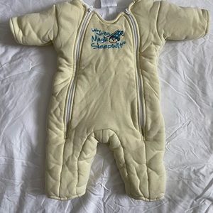 Baby Merlin’s magic sleepsuit yellow, size 3-6 months